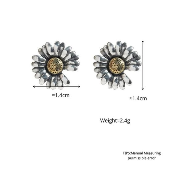 NEW 925 Sterling Silver Vintage Daisy Earrings - Picture 11 of 11